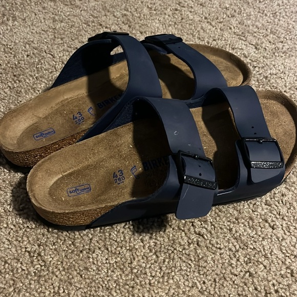 Birkenstock Arizona Birko Flor Navy Double-Strap Sandals, worn once indoors - Picture 4 of 5
